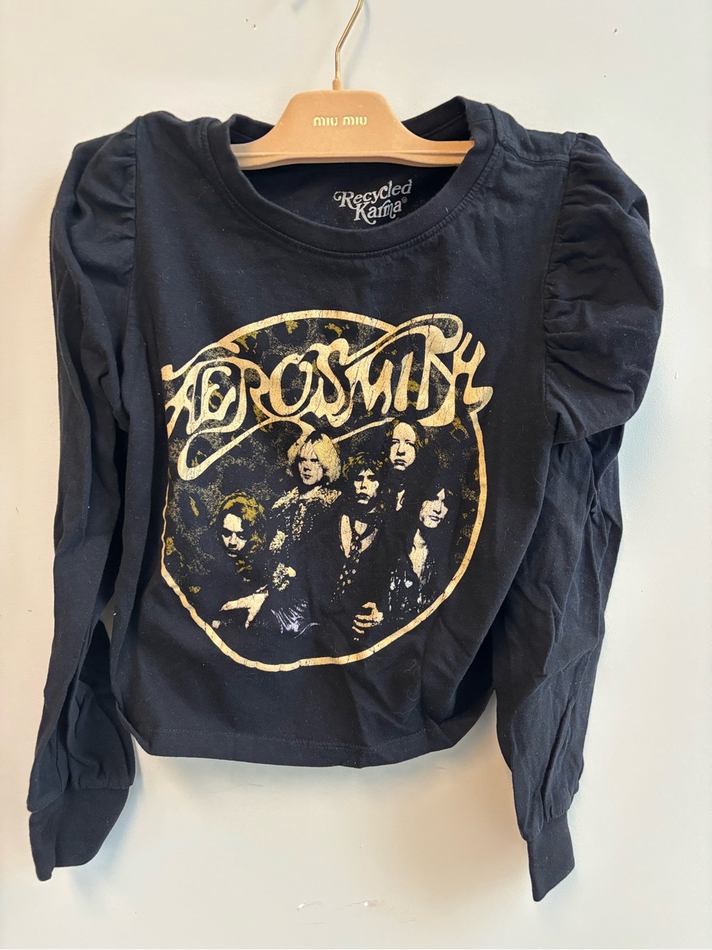Aerosmith Black Graphic 'Recycled Karma' Tee, XS
